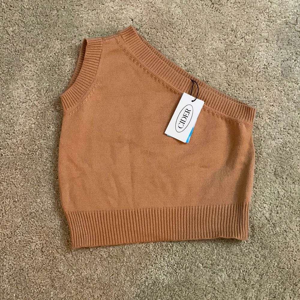 Single sleeve, cider sweater crop top, NWT, size small